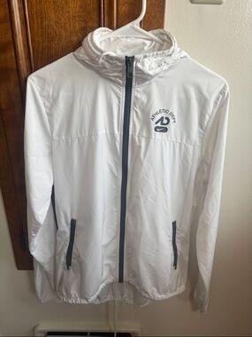 Nike White Windbreaker Jacket with Black Accents